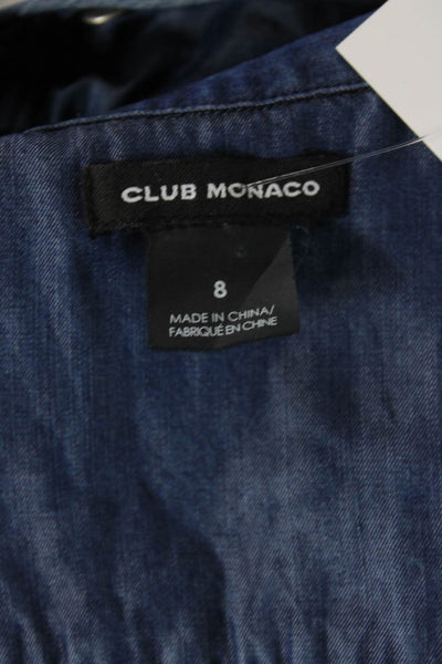 Club Monaco Womens Jumpsuit Dark Blue V Neck Sleeveless Size 8