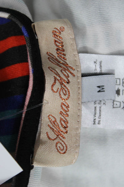 Mara Hoffman Womens Black Aztec V Neck Sleeveless Shift Mini Dress Size M