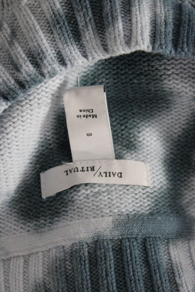 Daily/Ritual Unisex Pullover Blue Cotton Crewneck Long Sleeve 90s Size M
