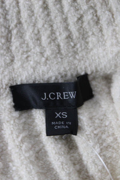 J Crew Unisex Beige Striped V Neck 100% Cotton Pullover Sweater Size XS