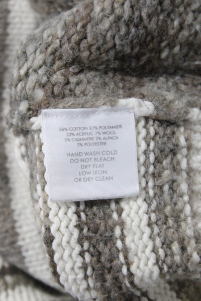 White + Warren Unisex Pullover Sweater Beige 100% Cashmere Size S