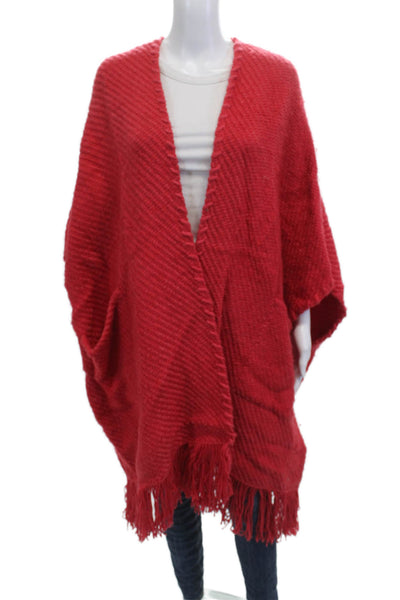 Wehve Unisex Bohemian V-Neck Merino Acrylic Sweater Red Size M