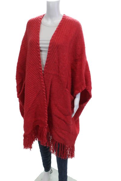 Wehve Unisex Bohemian V-Neck Merino Acrylic Sweater Red Size M