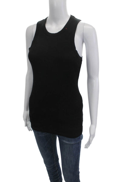 Les Coyotes De Paris Womens Basic Sleeveless Tank Black 100% Cotton Size 42
