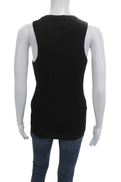 Les Coyotes De Paris Womens Basic Sleeveless Tank Black 100% Cotton Size 42