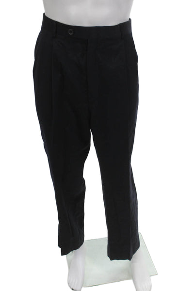 Jos A Bank Mens Dress Pants Big Tall Black Cotton Polyester Blend Size 34