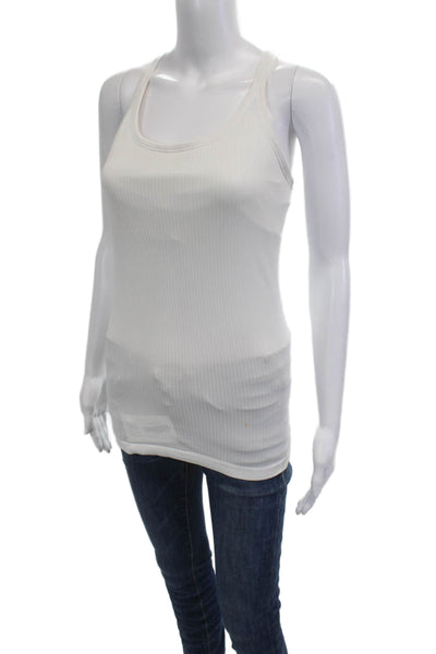 Lululemon Women Basic Sleeveless Round Neck White Tank Size 4