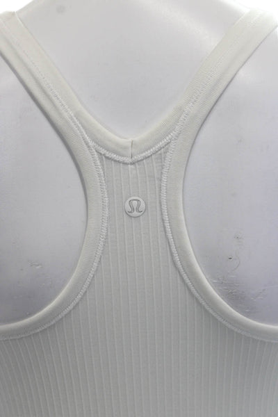 Lululemon Women Basic Sleeveless Round Neck White Tank Size 4