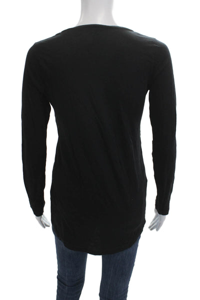 Splendid Womens Basic Black Long Sleeve T-Shirt Size M