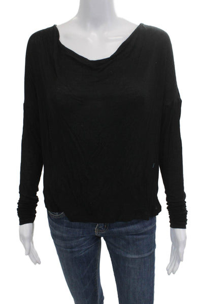 Vince Women Basic Black Long Sleeve Top Size S