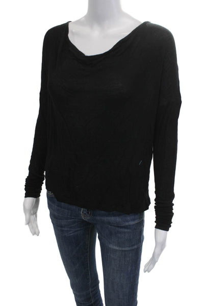 Vince Women Basic Black Long Sleeve Top Size S
