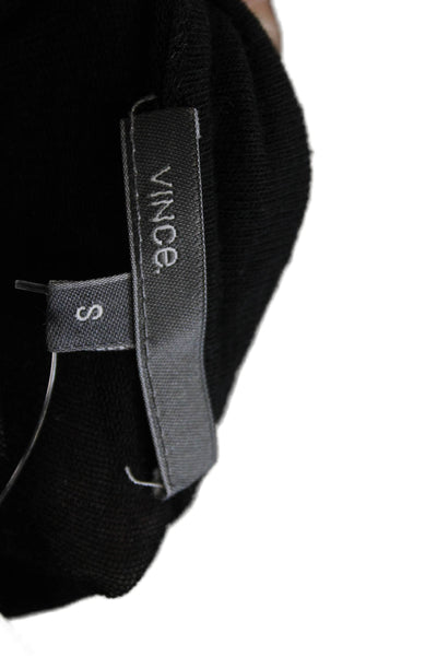 Vince Women Basic Black Long Sleeve Top Size S