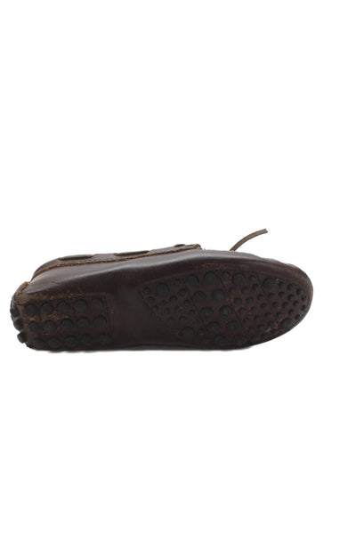 Minnetonka Womens Leather Slip On Bow Accent Slip On Loafers Brown Size 7.5