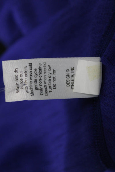 Athleta Womens A-Line Fit & Flare Dress Purple Short Sleeve Crew Neck Size XS