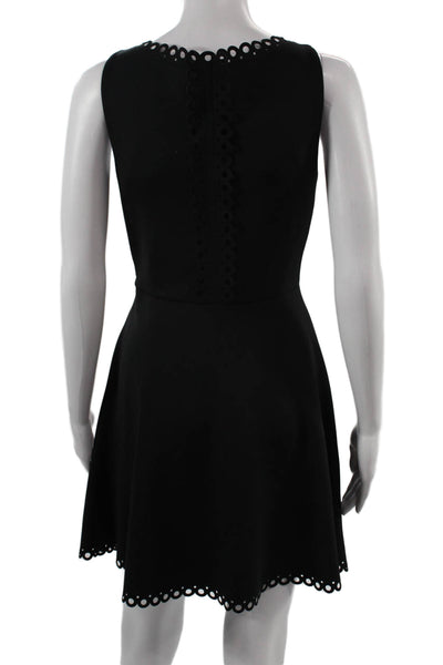 Susana Monaco Women A-Line Fit and Flare Sleeveless Black Cotton Dress Size 2
