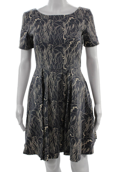 Vero Moda Womens Fit & Flare Knee Length Dress Dark Gray Zip Size 34