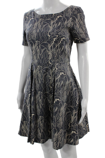 Vero Moda Womens Fit & Flare Knee Length Dress Dark Gray Zip Size 34
