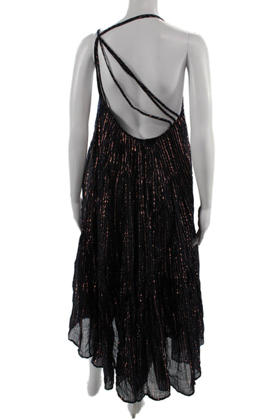 Ulla Johnson Womens Maxi Slip Dress Dark Blue Striped Sleeveless Boho Size 2
