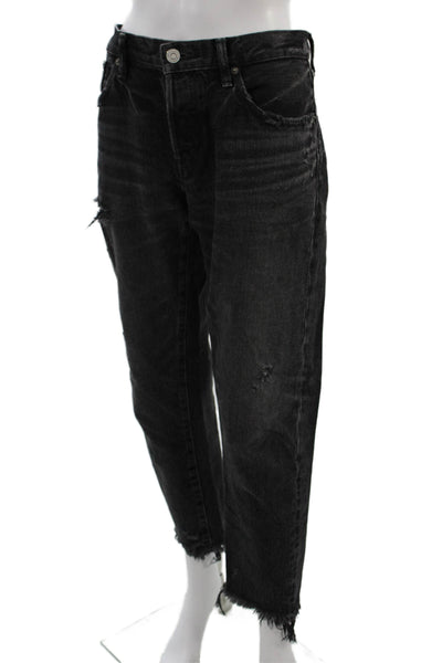 Moussy Womens Boyfriend Cropped Black Mid Rise Jeans Size 30