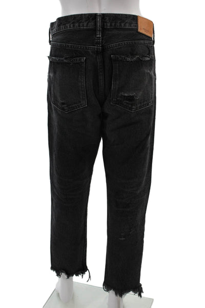 Moussy Womens Boyfriend Cropped Black Mid Rise Jeans Size 30