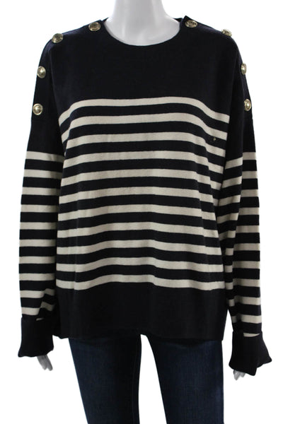 Paris Atelier Other Stories Unisex Black Striped Pullover Sweater Size L