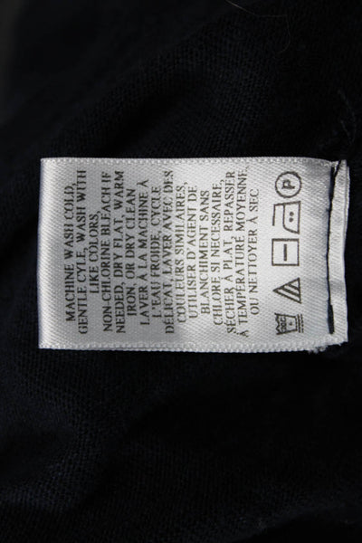 A.L.C. Womens Basic T-Shirt Black 100% Linen Short Sleeve Crew Neck Size XS