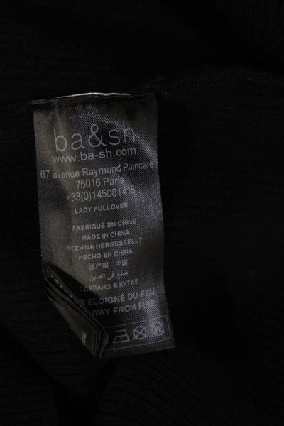 Ba&Sh Women Black Sleeveless Tank 55% Cotton 30% Polyamide 15% Wool Size XS