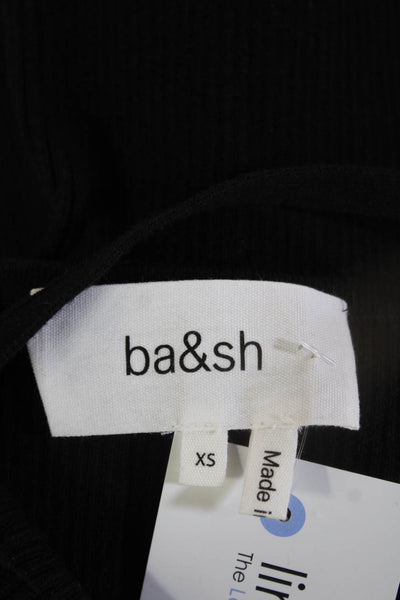 Ba&Sh Women Black Sleeveless Tank 55% Cotton 30% Polyamide 15% Wool Size XS