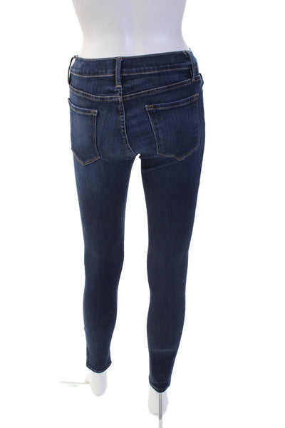 Frame Womens Skinny Ankle Jeans Dark Blue Mid Rise Size 25