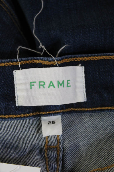 Frame Womens Skinny Ankle Jeans Dark Blue Mid Rise Size 25