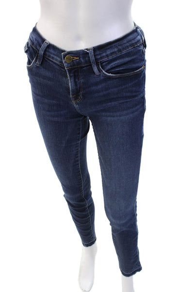Frame Denim Womens Skinny Ankle Jeans Dark Blue Low Rise Size 25