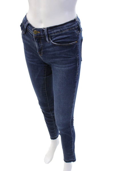 Frame Denim Womens Skinny Ankle Jeans Dark Blue Low Rise Size 25