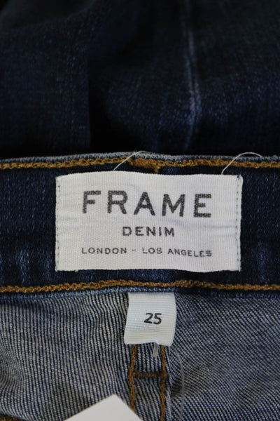 Frame Denim Womens Skinny Ankle Jeans Dark Blue Low Rise Size 25