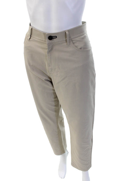 Public Rec Unisex Cropped Ankle Khakis Beige Polyester 28 Inseam Size M