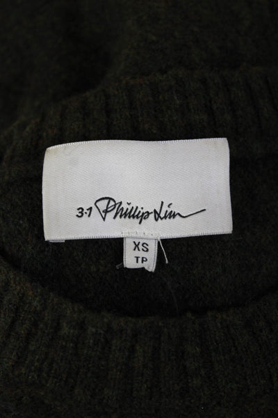 3.1 Phillip Lim Unisex Dark Gray Alpaca Wool Pullover Sweater Crew Neck Size XS