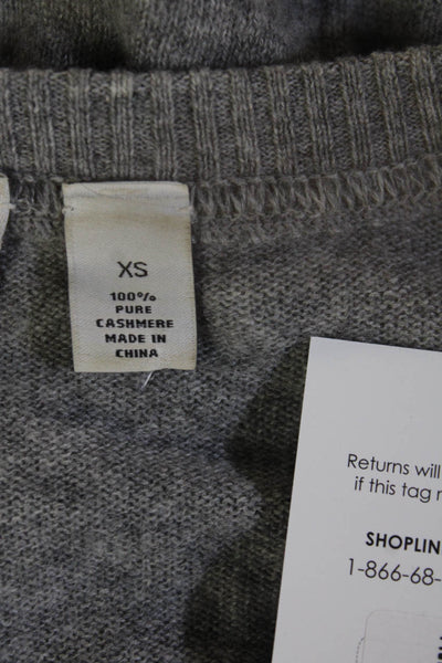 Autumn Cashmere Unisex Pullover Sweater Gray 100% Cashmere Crew Neck Size XS