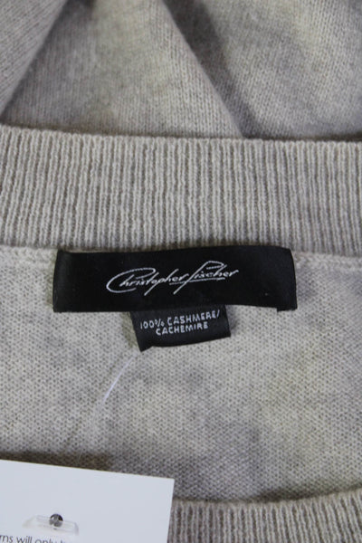 Christopher Fischer Unisex Pullover Cashmere Long Sleeve Beige Size XS