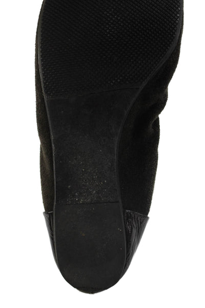 Lanvin Womens Slip On Cap Toe Suede Ballet Flats Brown Size 37