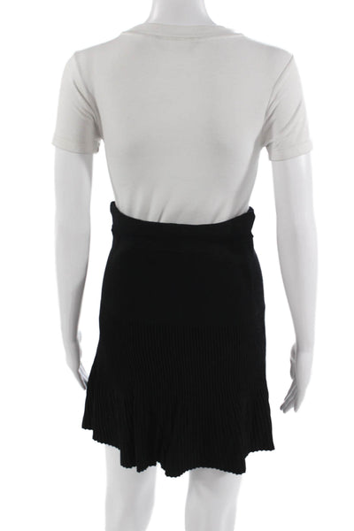 French Connection Women A-Line Pleated Black Skirt Viscose Blend Size S