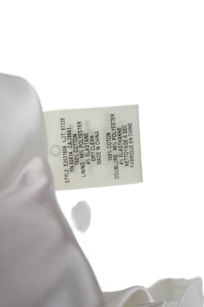 Elie Tahari Women Fit & Flare Dress White V Neck Knee Length Zip Size 4