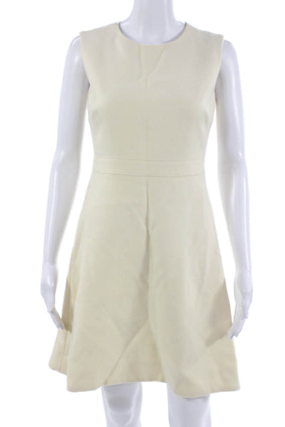 J Crew Womens A-Line Wool Sleeveless Beige Knee Length Dress Zip Size 2P