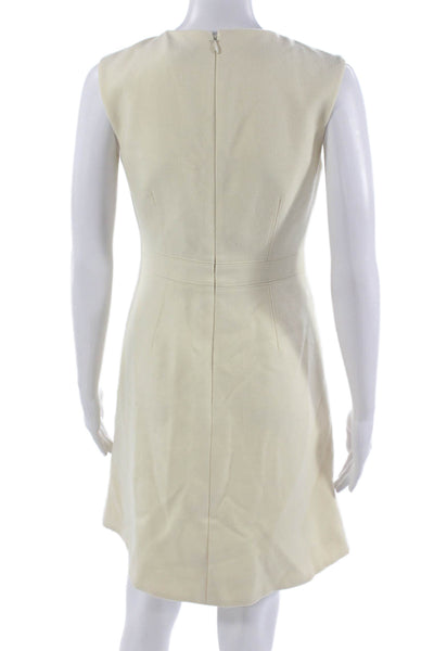 J Crew Womens A-Line Wool Sleeveless Beige Knee Length Dress Zip Size 2P