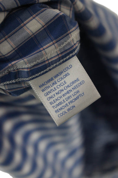 Southern Tide Men Button-Down Long Sleeve Blue Check Cotton Shirt Size L
