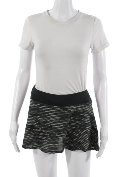 Adidas Women Skater Mini Skort Black Geometric Recycled Polyester Size XS
