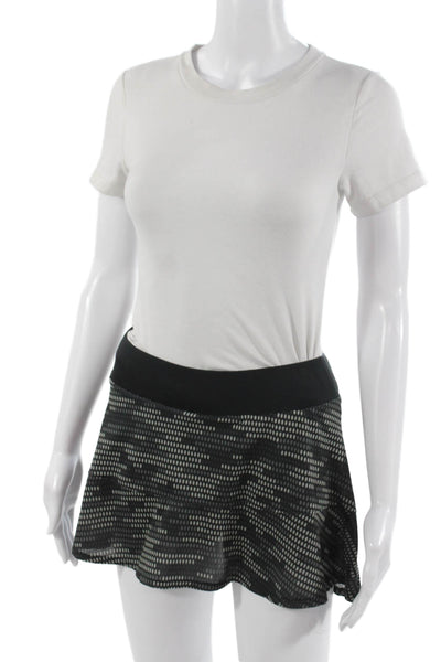 Adidas Women Skater Mini Skort Black Geometric Recycled Polyester Size XS