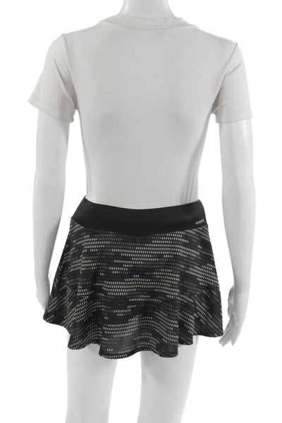 Adidas Women Skater Mini Skort Black Geometric Recycled Polyester Size XS