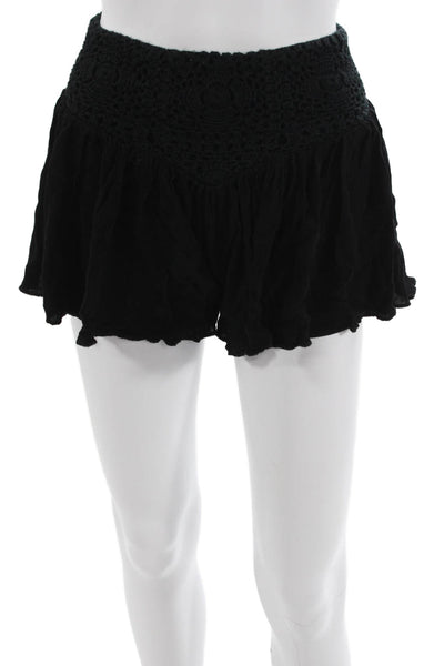 Surf Gypsy Unisex Black Rayon Bohemian Shorts Size S