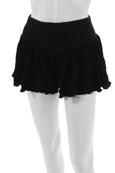 Surf Gypsy Unisex Black Rayon Bohemian Shorts Size S