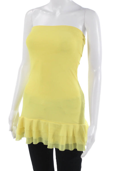 Edikted Women Beach Sleeveless Tunic Yellow Size S