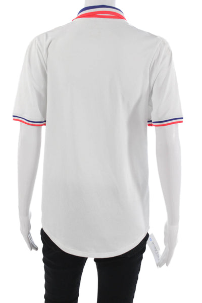 Nike Mens Polo Shirt Short Sleeve Collared White Polyester Solid Size S